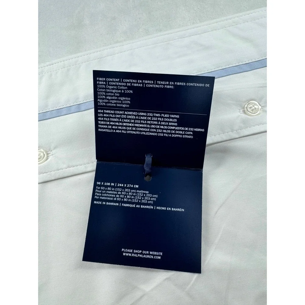Ralph Lauren Avery Navy Blue Geometric Pattern Queen‎ Duvet Cover - 108 x 96 in